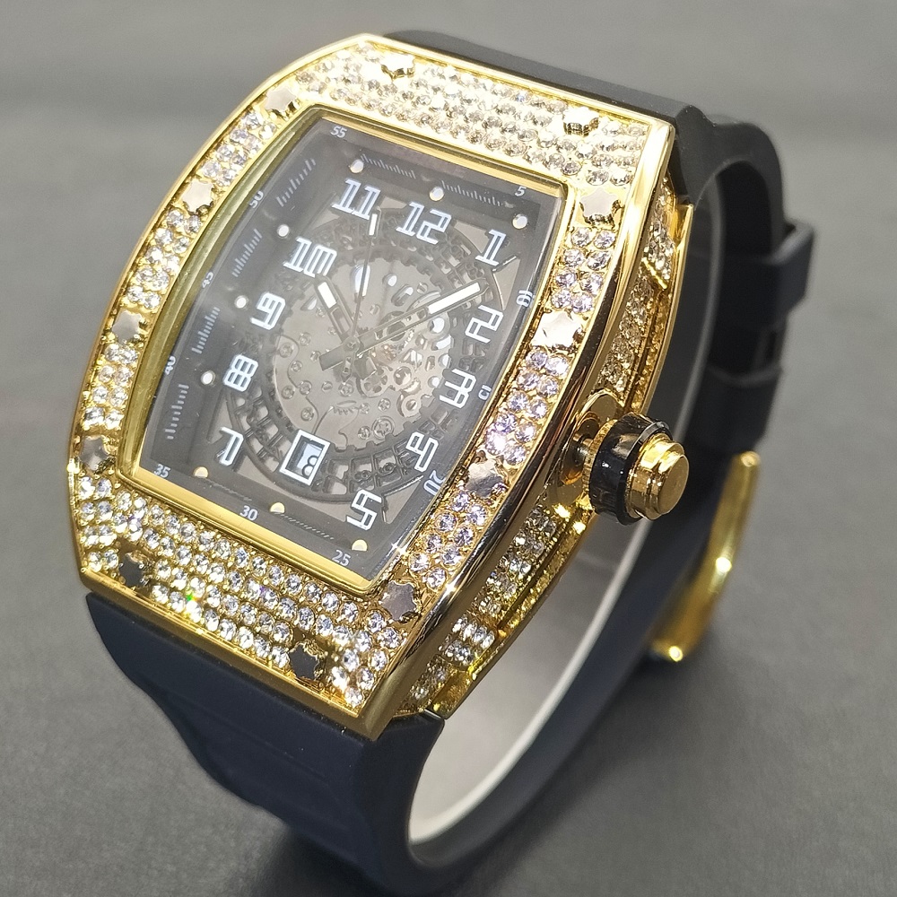 Luxury Watch Rubber Strap - MISSFOX New Men Wrist Watches Tonneau