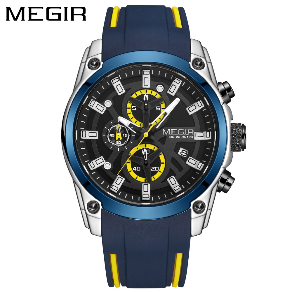 MEGIR Men's Quartz Watch Top B - Luxury Watch Rubber Strap recension och pris