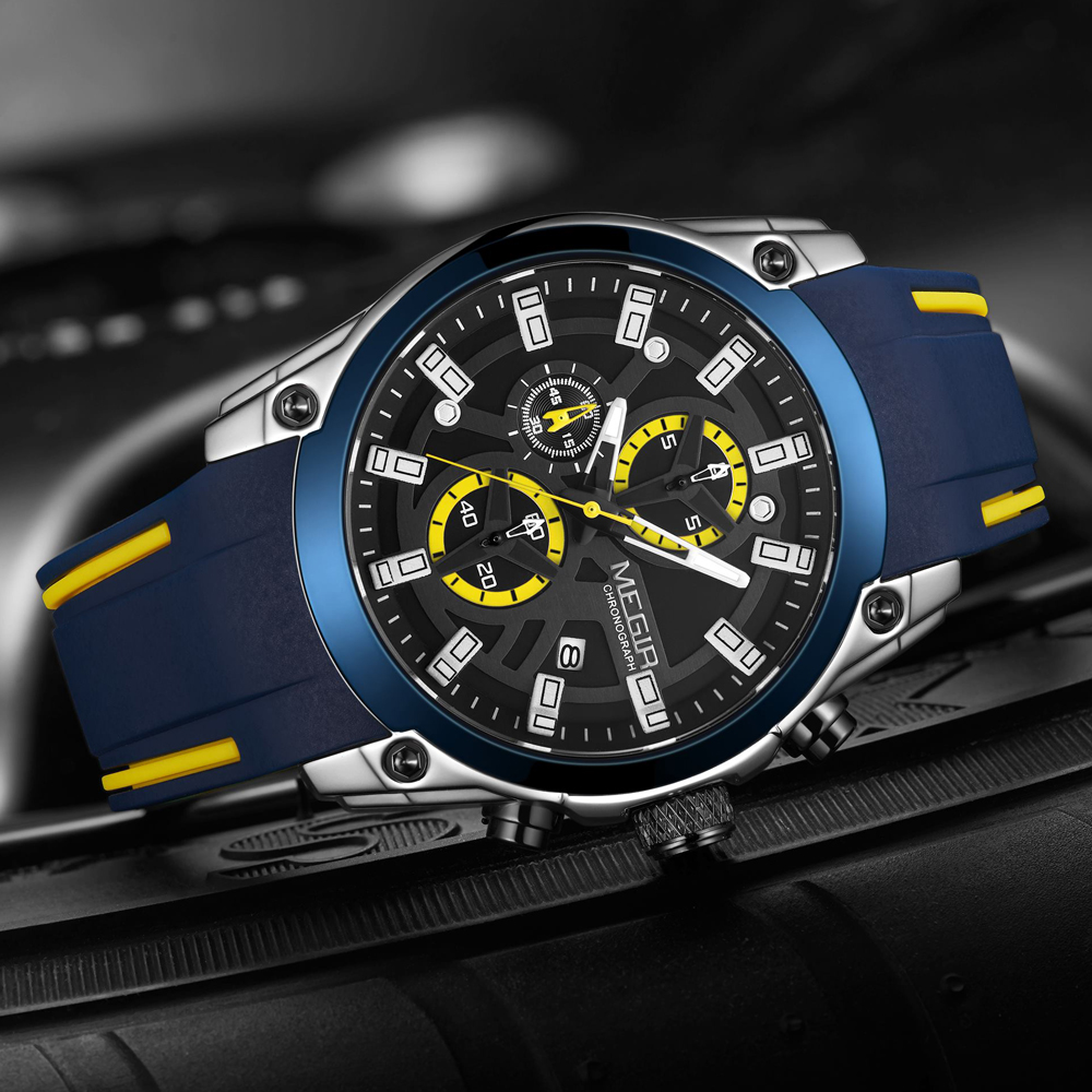 MEGIR Men's Quartz Watch Top B - Luxury Watch Rubber Strap recension och pris