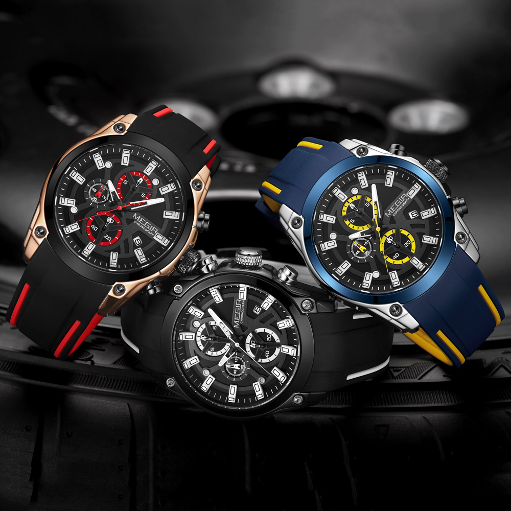 MEGIR Men's Quartz Watch Top B - Luxury Watch Rubber Strap recension och pris