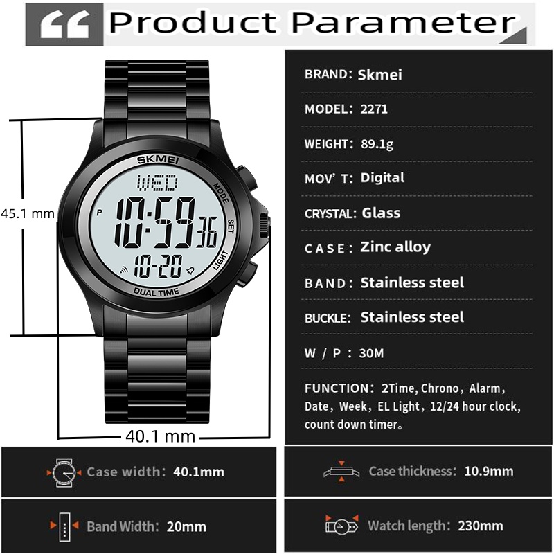 Skmei Mens Led Chronograph Bra - Minute Repeater Watch recension och pris