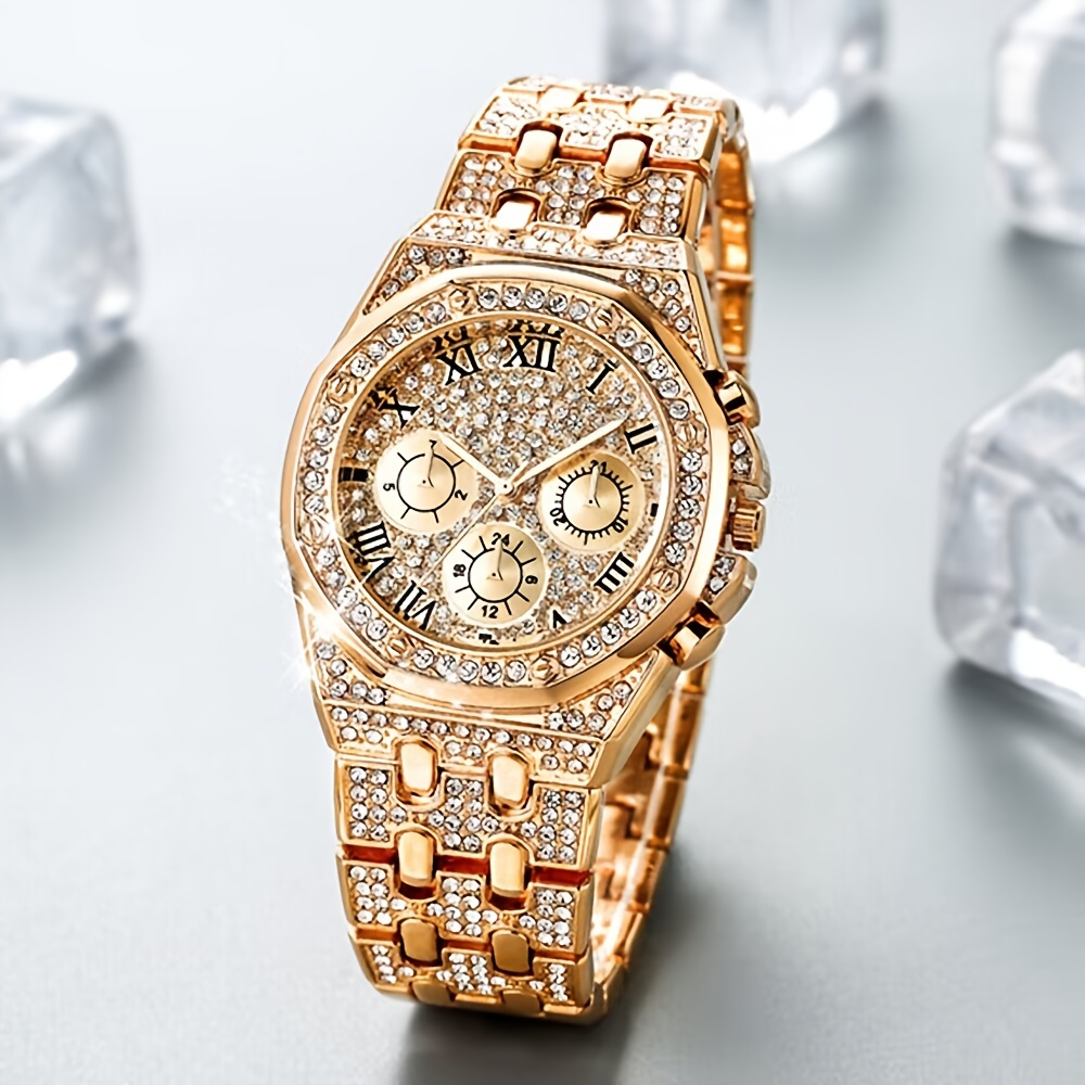 1pc Hip Hop Full Of Rhinestone - Luxury Watch Sale recension och pris
