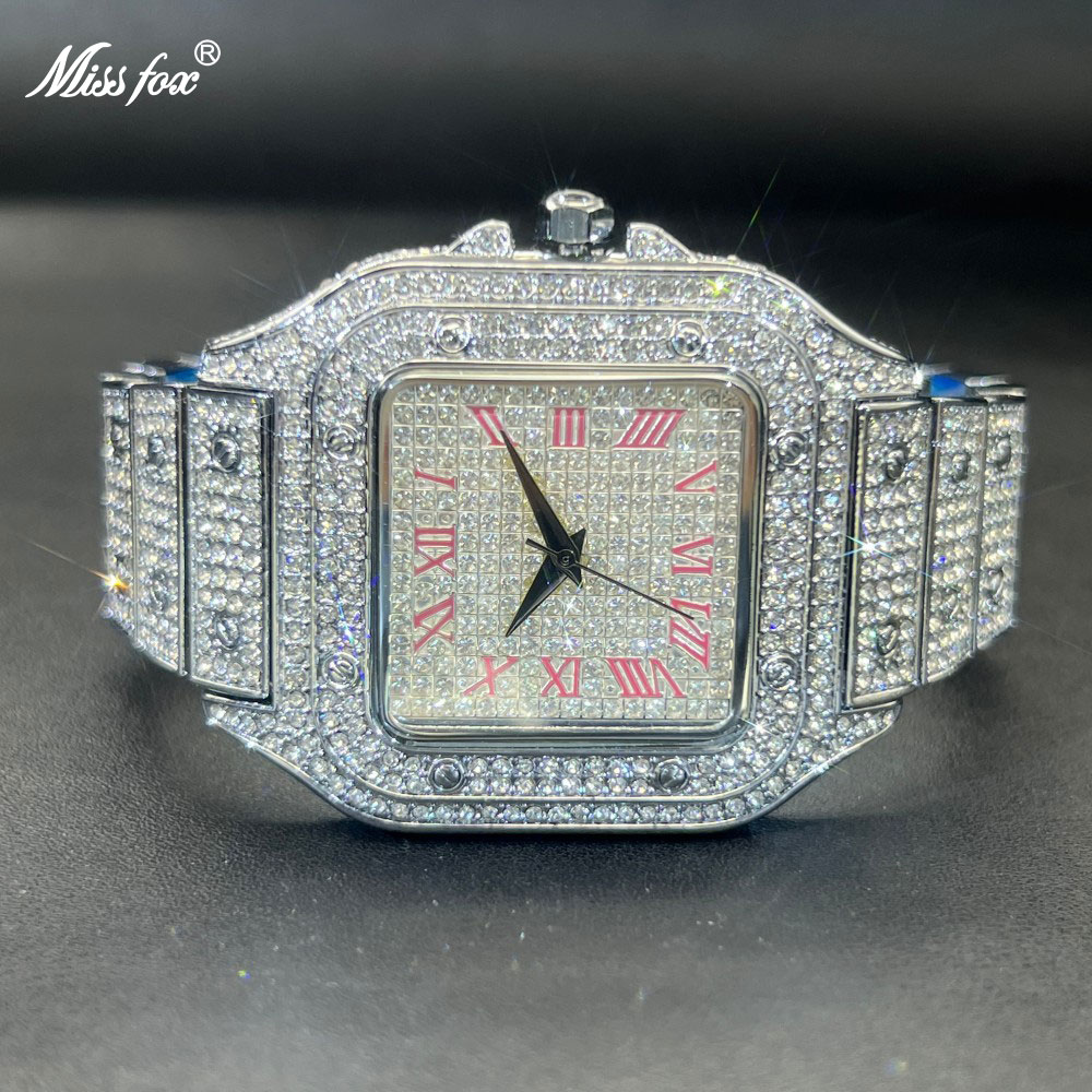 MISSFOX Iced Out Men Watch Squ - Luxury Watch Sale recension och pris