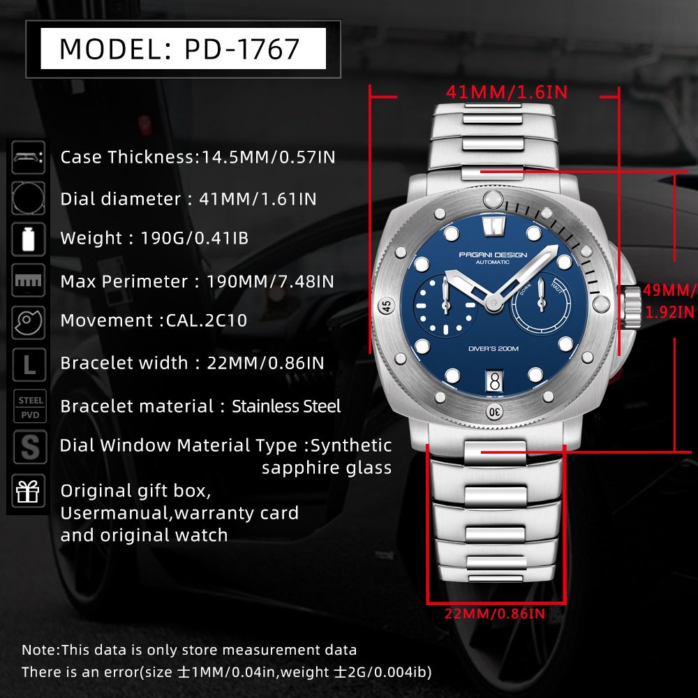 PAGANI DESIGN Top Brand Men's  - Luxury Watch Brand recension och pris