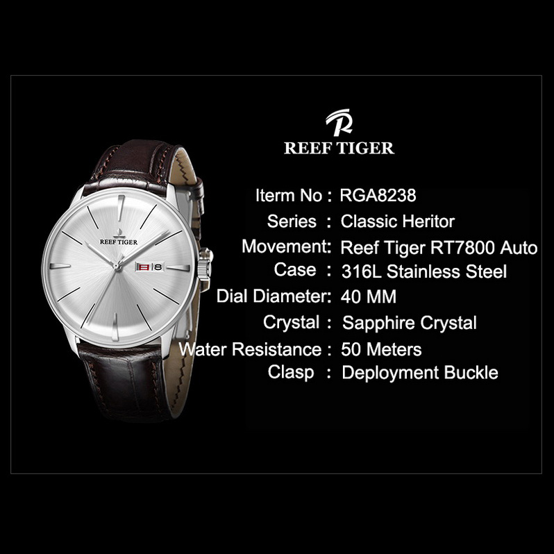 Reef Tiger Luxury Men Watch,Me - Luxury Watch Rubber Strap recension och pris